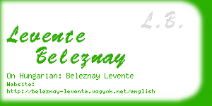 levente beleznay business card